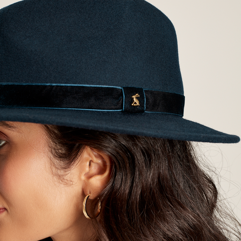 Joules Maude Fedora Hat - French Navy-4